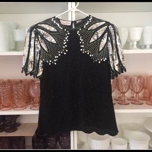 Vintage Laurence Kazar Sequined Blouse